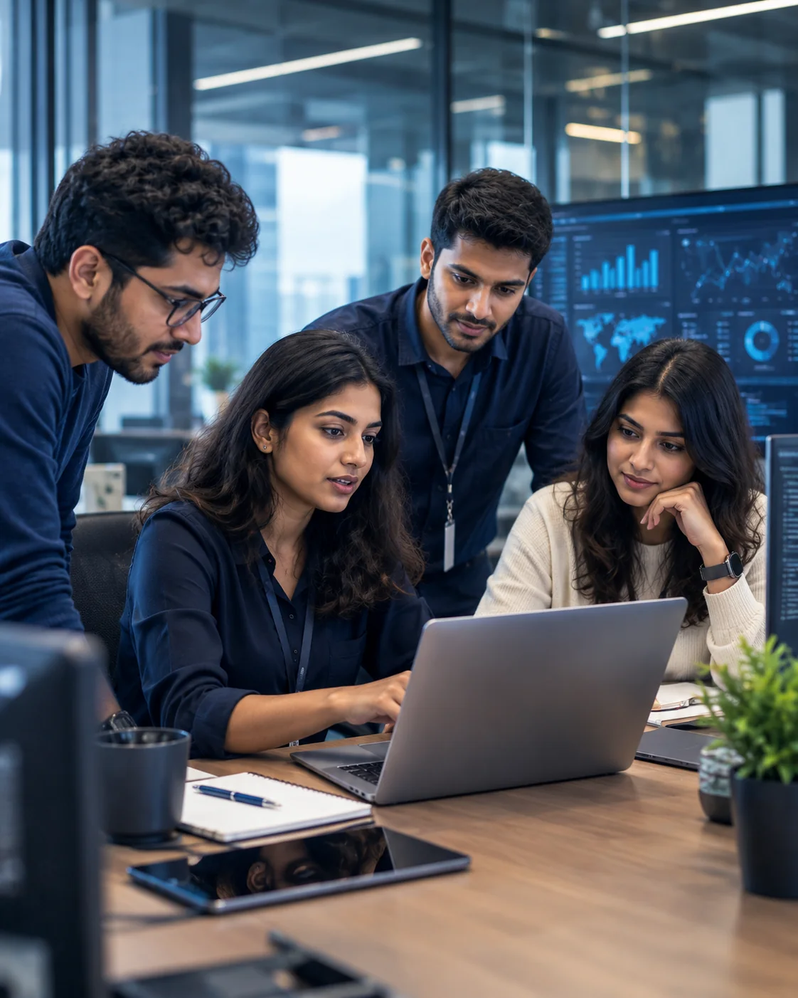 Business team collaborating in an office
